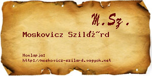 Moskovicz Szilárd névjegykártya